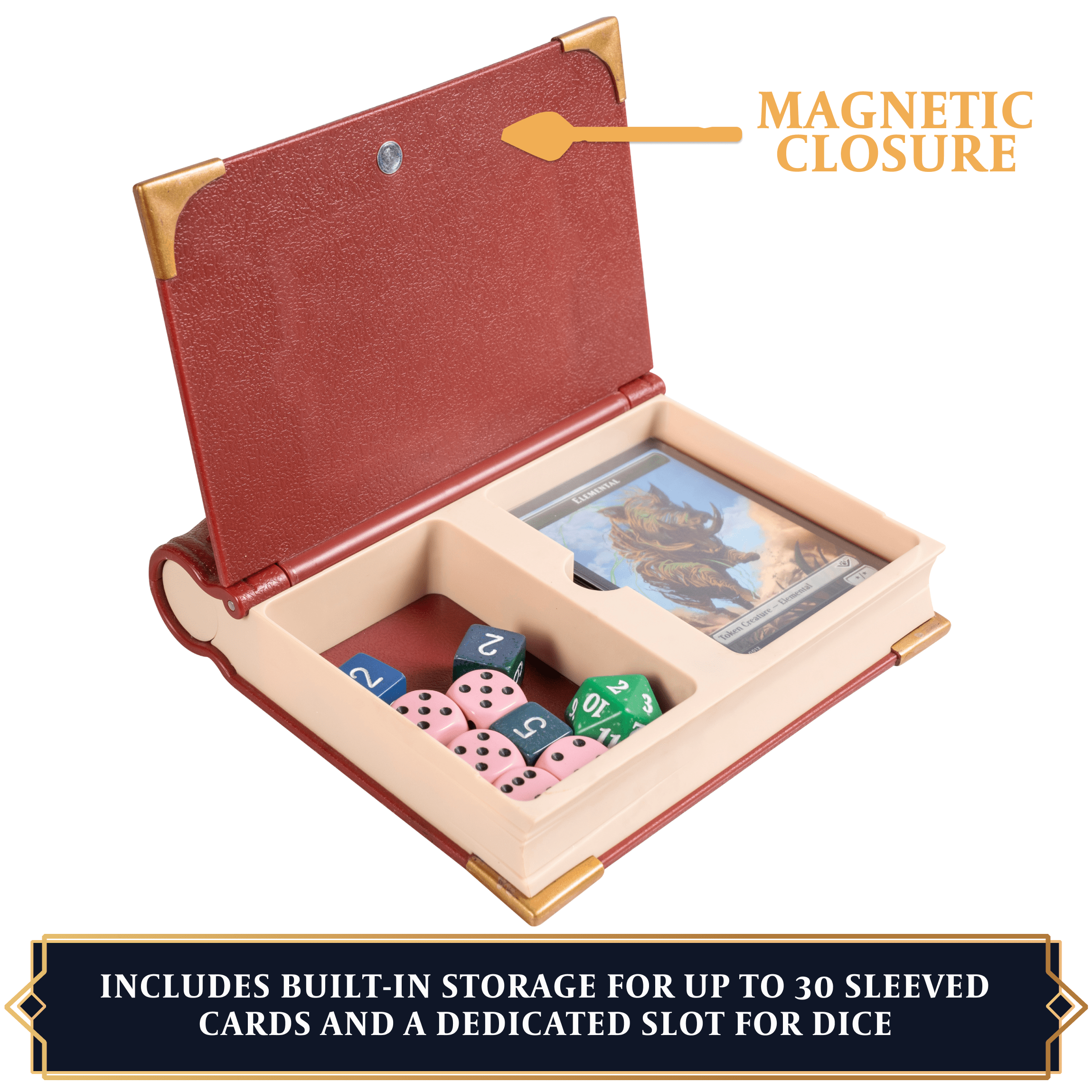 LYNX MTG Commander's Codex - Command Zone Tray for Magic The Gathering Commander EDH - With Damage, Cast & Life Counters. Store your Commander Deck's Dice & Tokens inside