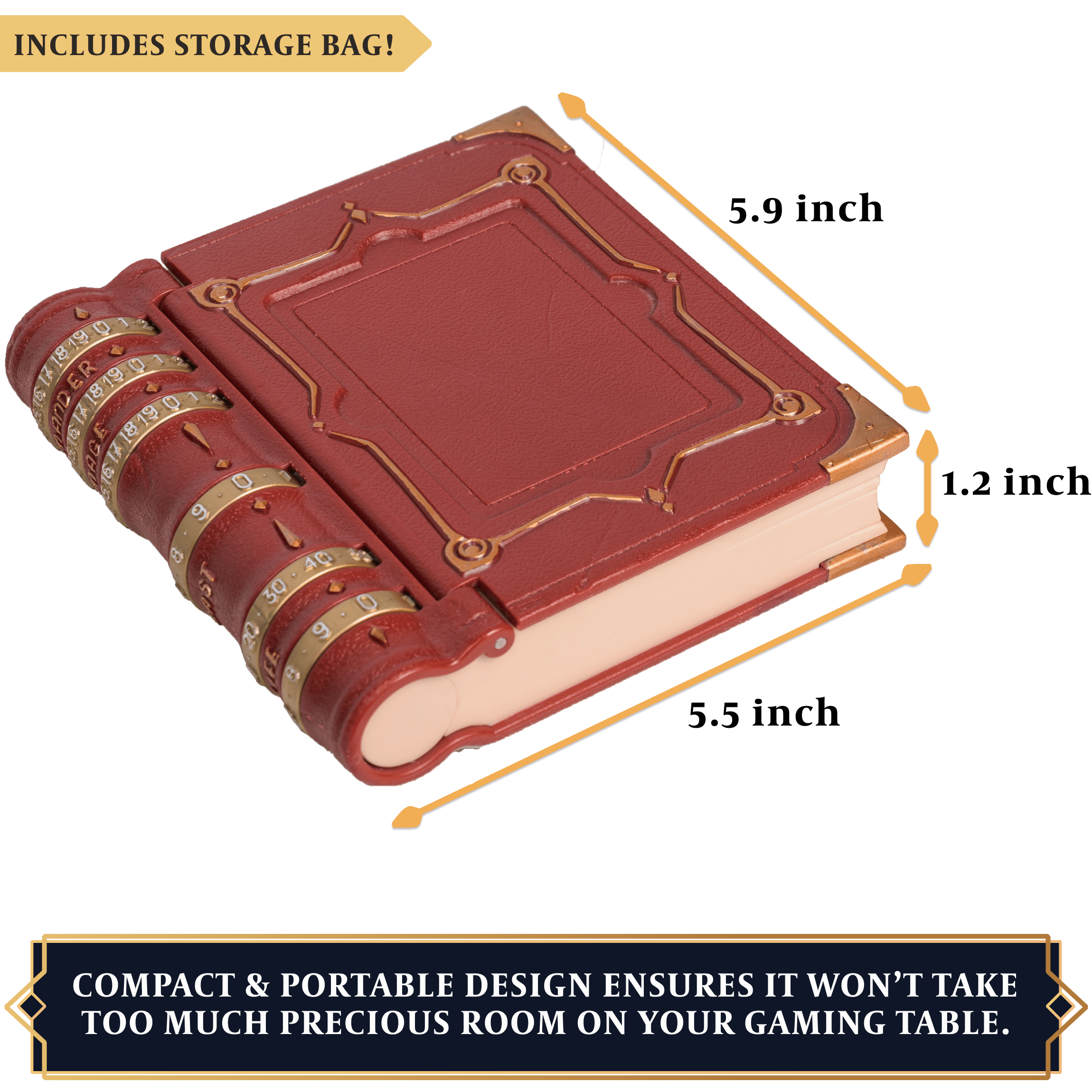 LYNX MTG Commander's Codex - Command Zone Tray for Magic The Gathering Commander EDH - With Damage, Cast & Life Counters. Store your Commander Deck's Dice & Tokens inside
