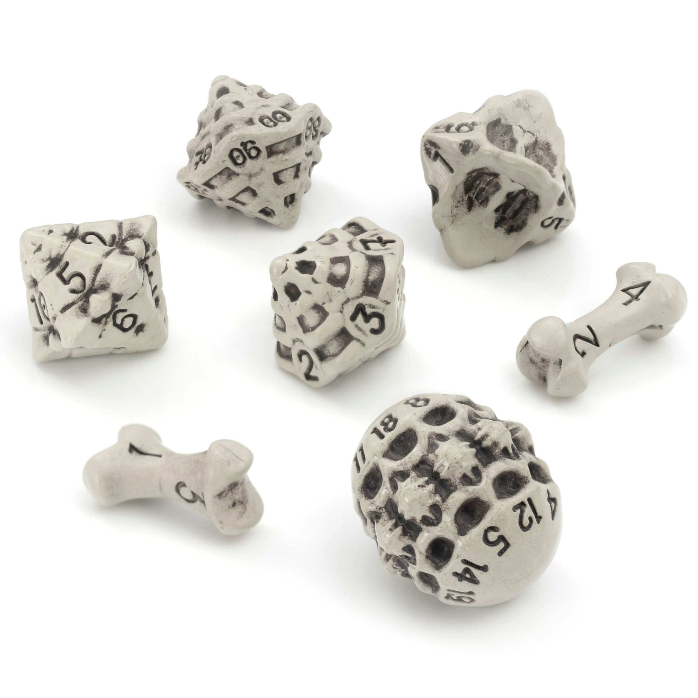 Skull & Bone Dice Set | For Dungeons & Dragons (DND), Pathfinder, Warhammer...