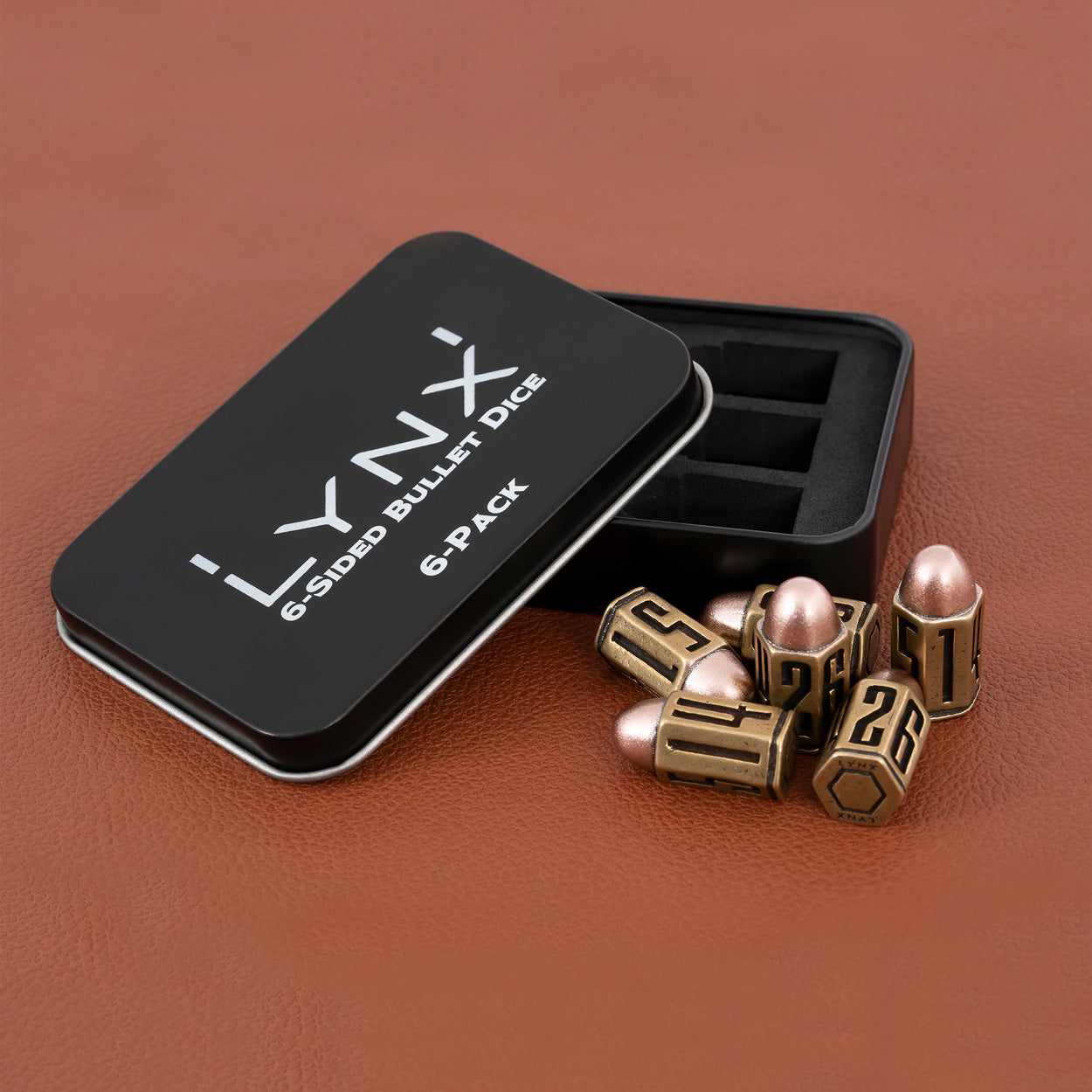 Brass D6 Bullet Dice