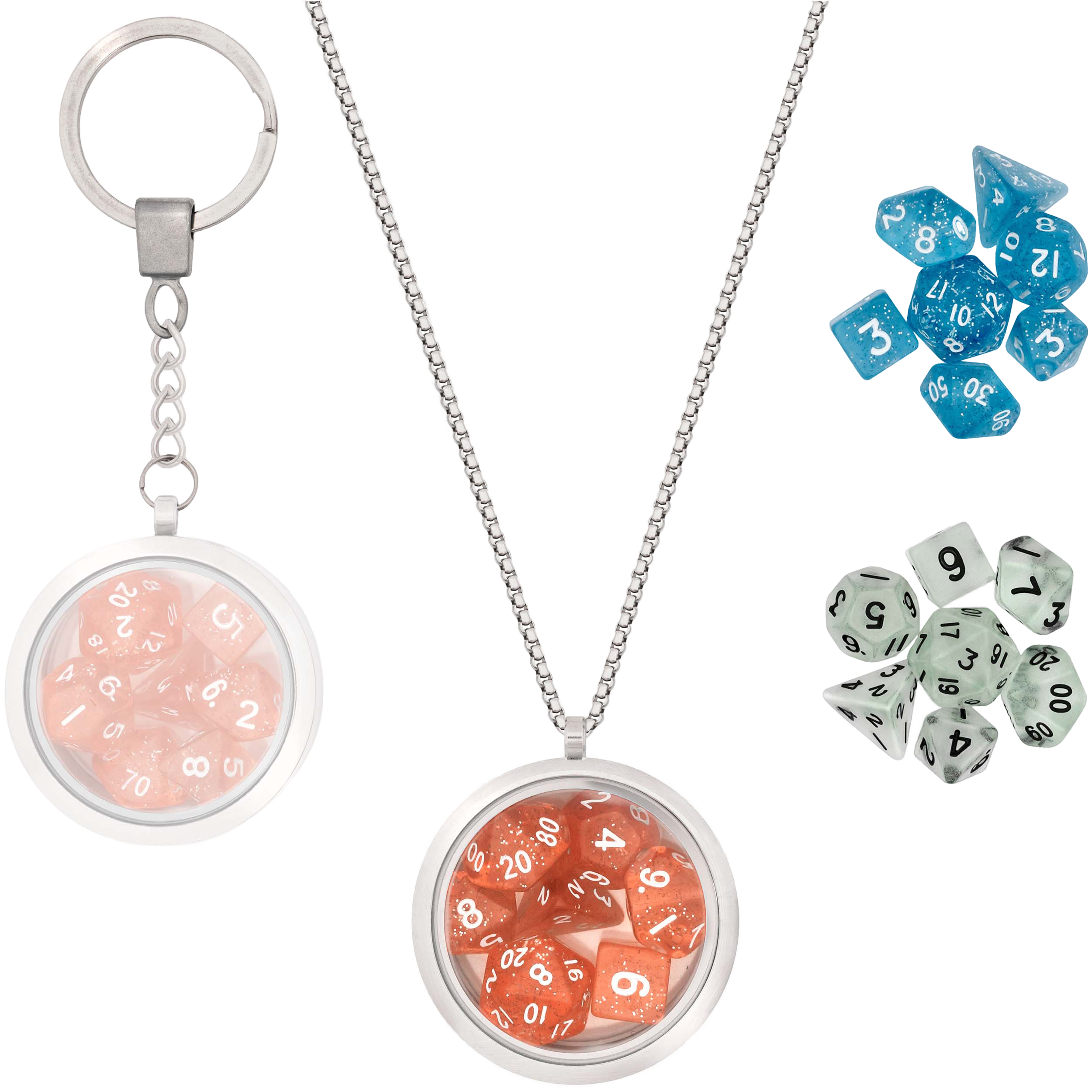 Wholesale of Dice Locket w Chain & Keychain