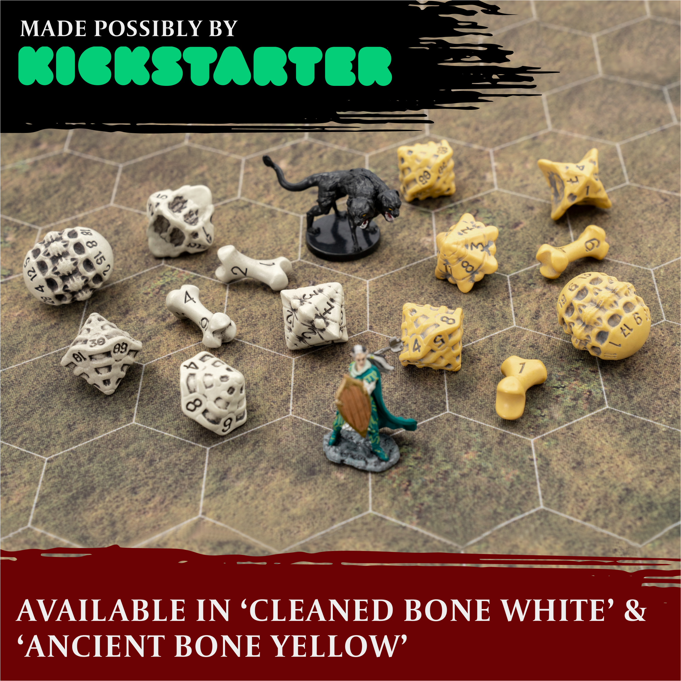 Skull & Bone Dice Set | For Dungeons & Dragons (DND), Pathfinder, Warhammer...