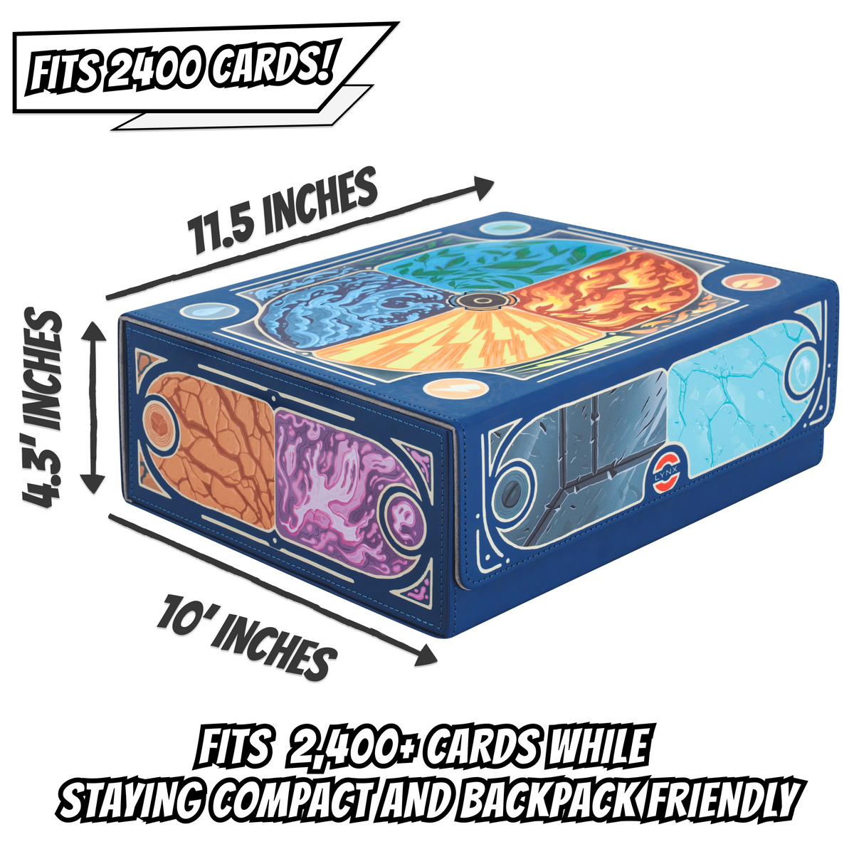 Trading Card Storage Box for Pokemon Cards holds【2400+】TCG Cards. Includes 17 Unique Type Dividers & 2 Card Stoppers. Premium Bulk Card Case/Deck Holder. Great Accessory Gift. (Card Organizer Box)
