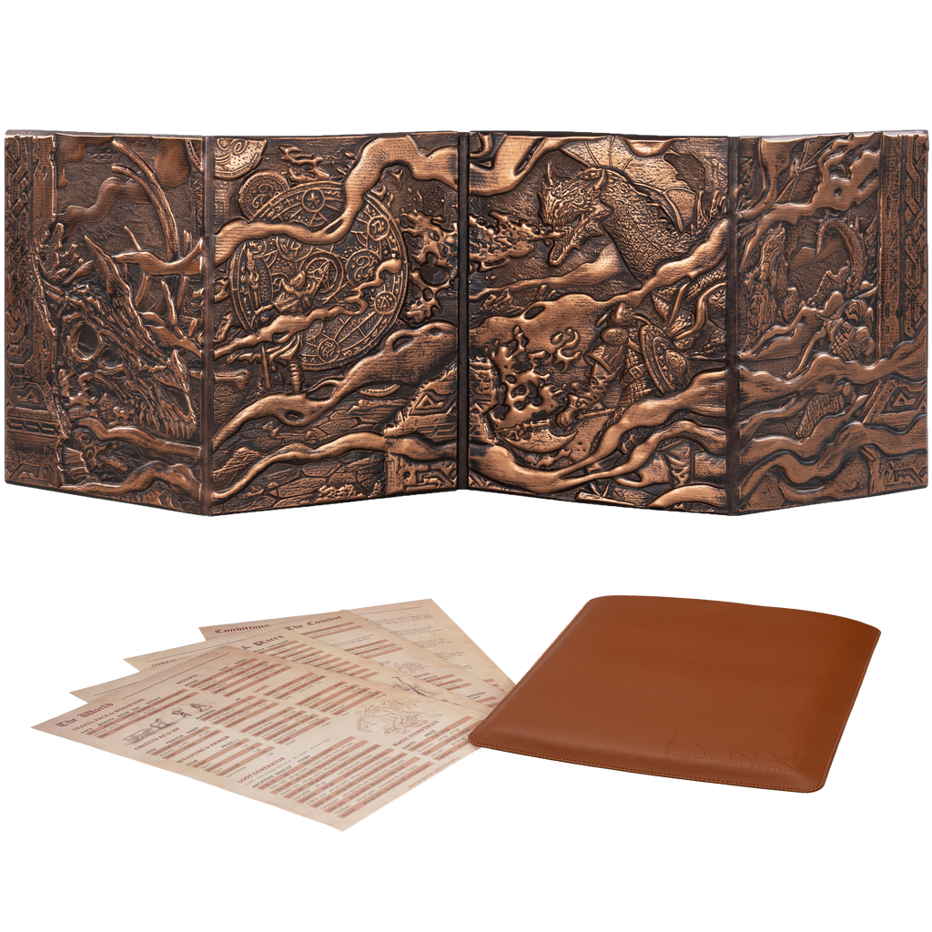 【DWD】MAT FAKE LEATHERセット 3D Faux-Leather Customisable DM/Dungeons Master Screen | DND 5e, 4e..