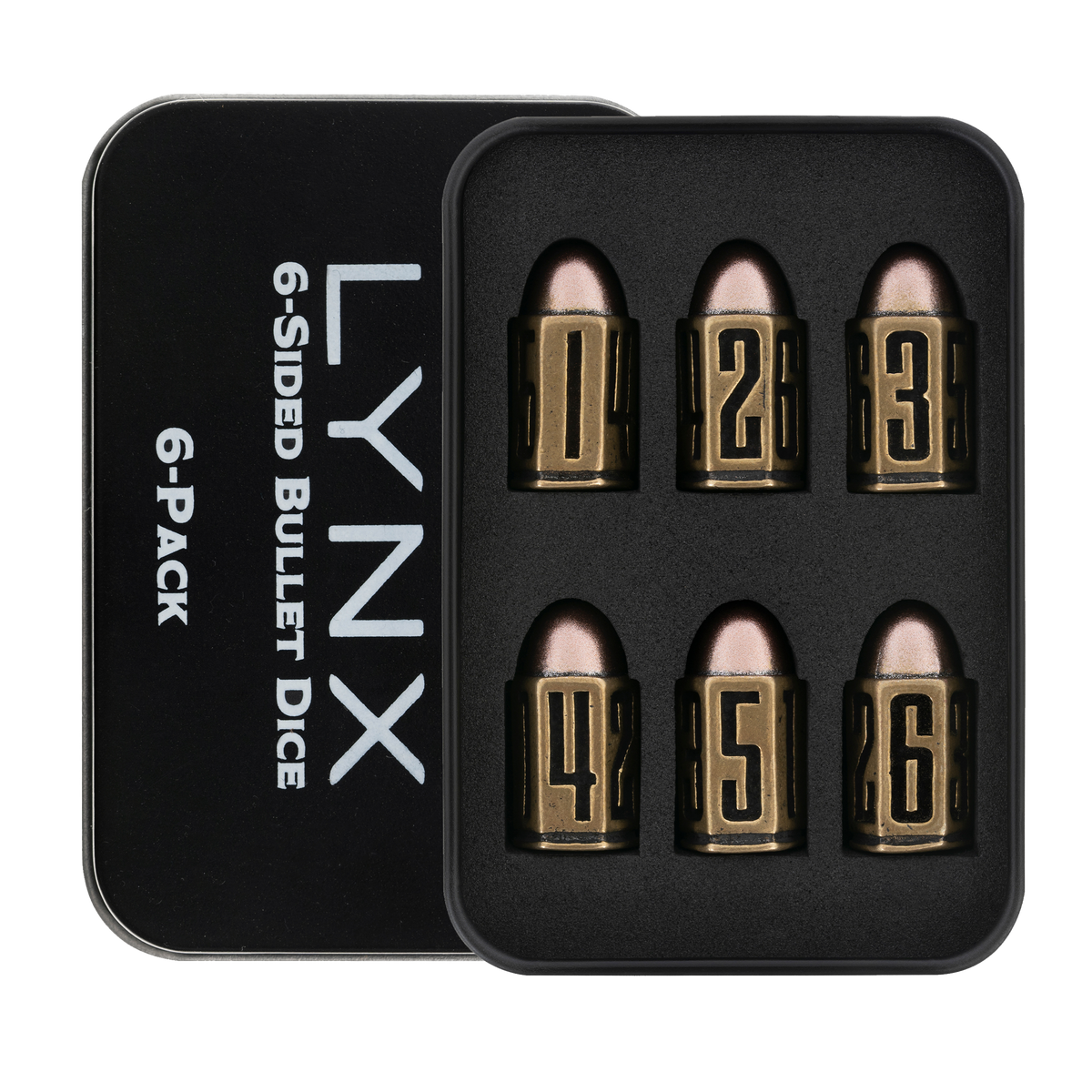 Brass D6 Bullet Dice Set Cool & Custom D6 Dice For DnD, Warhammer..