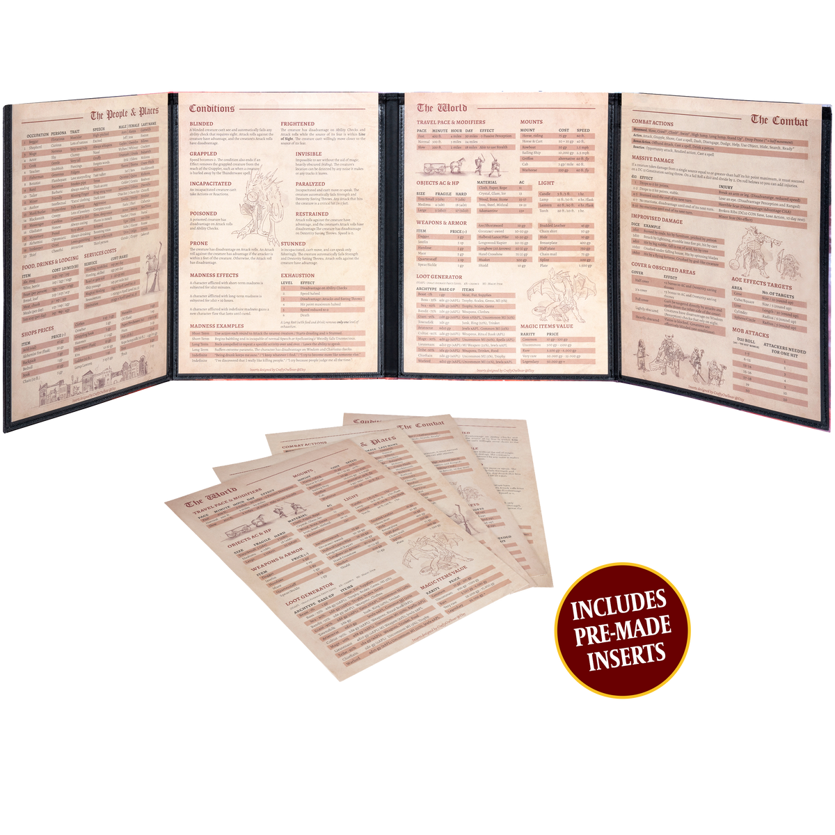 Dms Screen Full Color Customisable DM / Dungeon Master Screen | Any RPG DnD 5e, 4e..