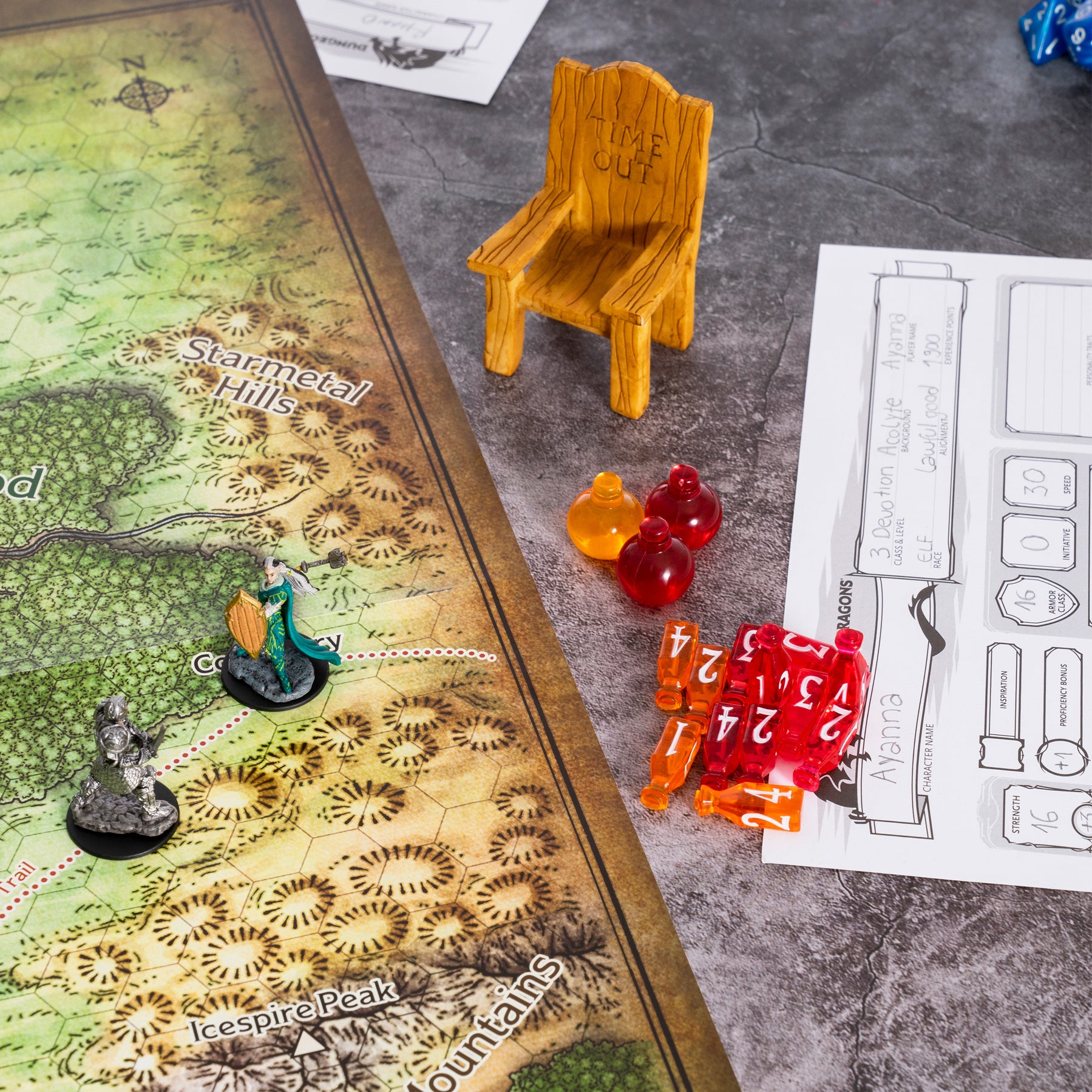 DND Healing Potion Markers & Dice | For Dungeons & Dragons (DnD